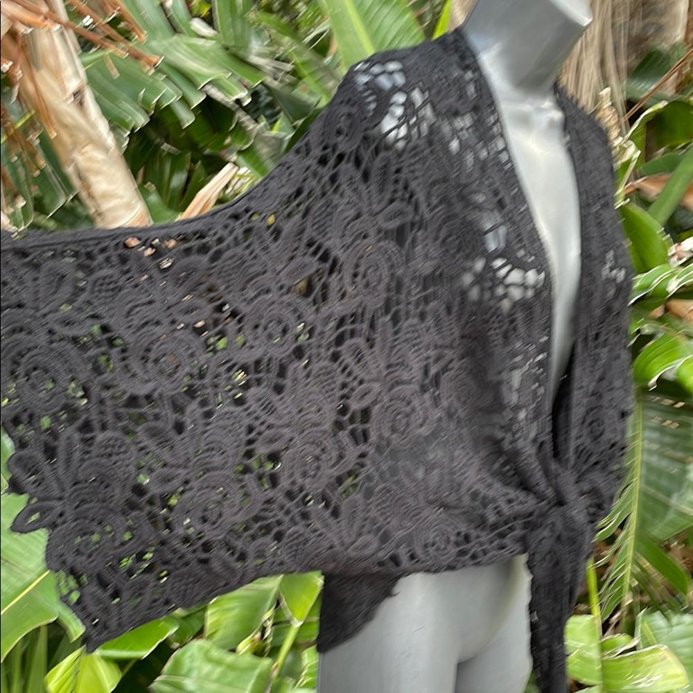 Anthropologie Raj, crochet lace  bell sleeve top